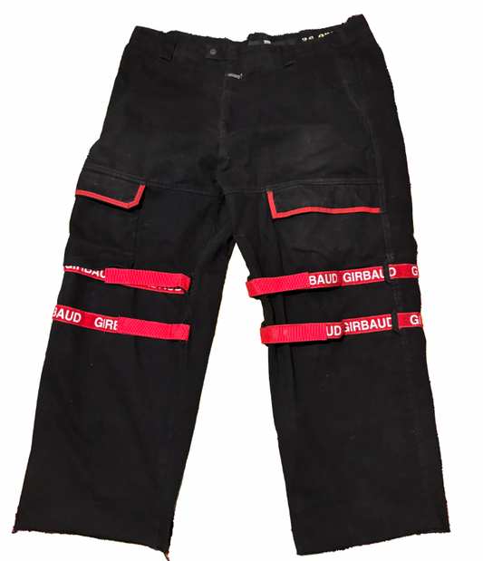 Black/red strap Girbaud Jeans